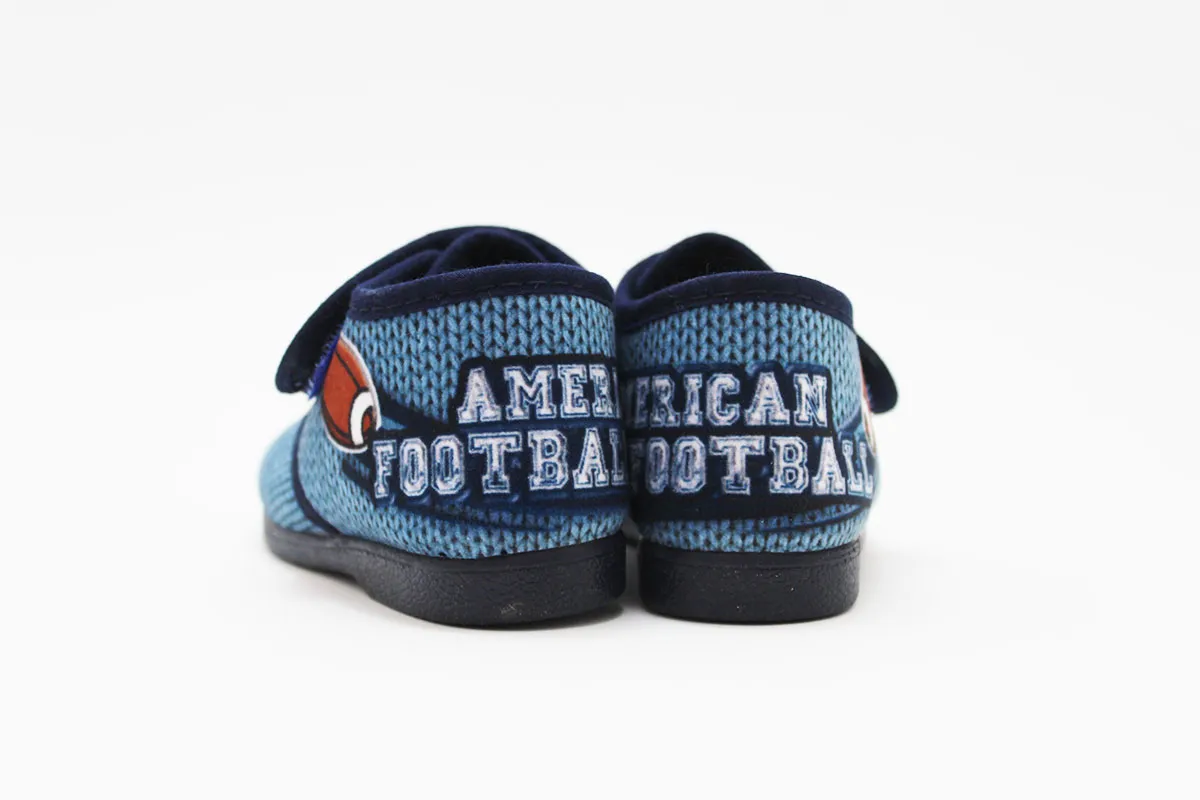 Zapatilla casa azul niño beisbol sin cordones
