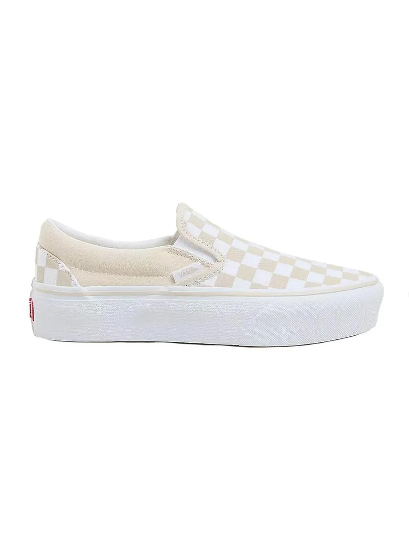 ZAPATILLA MUJER VANS CLASSIC SLIPON PLATF BEIGE