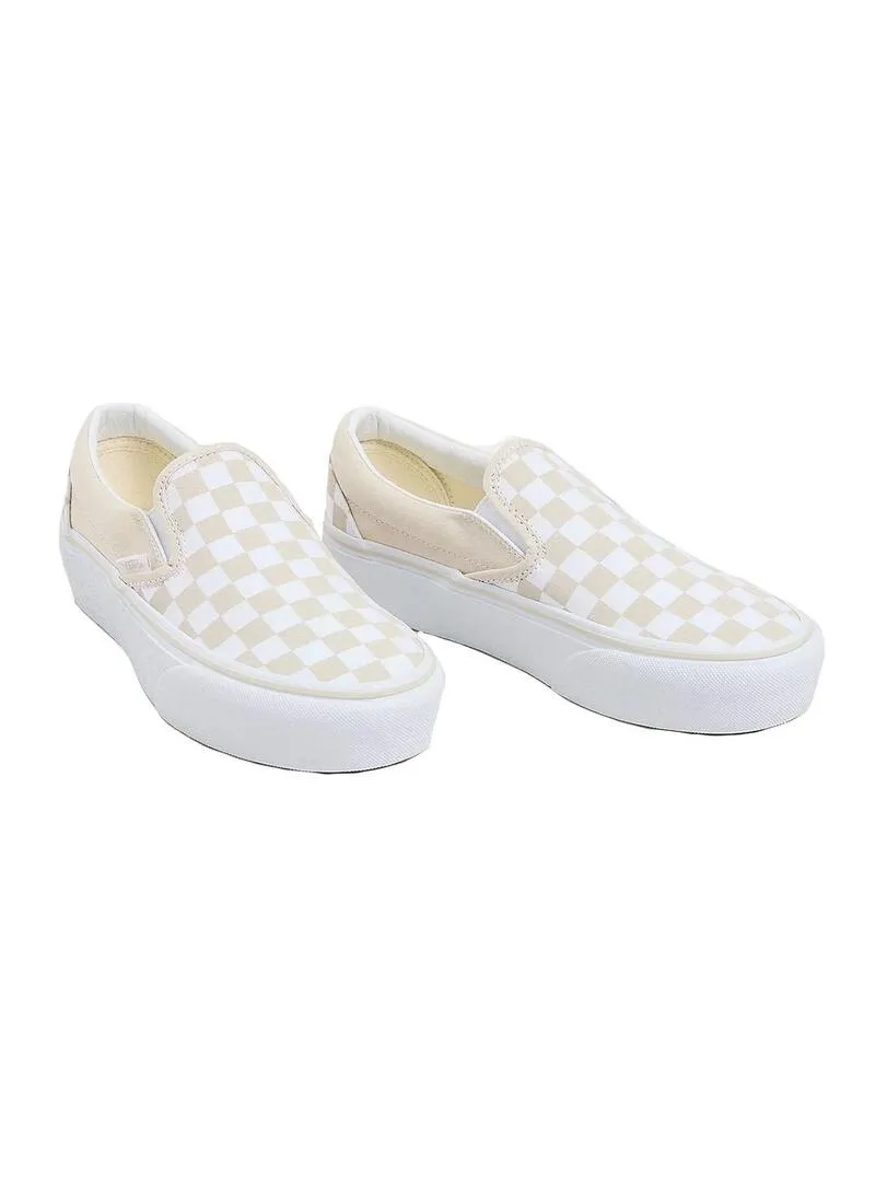ZAPATILLA MUJER VANS CLASSIC SLIPON PLATF BEIGE