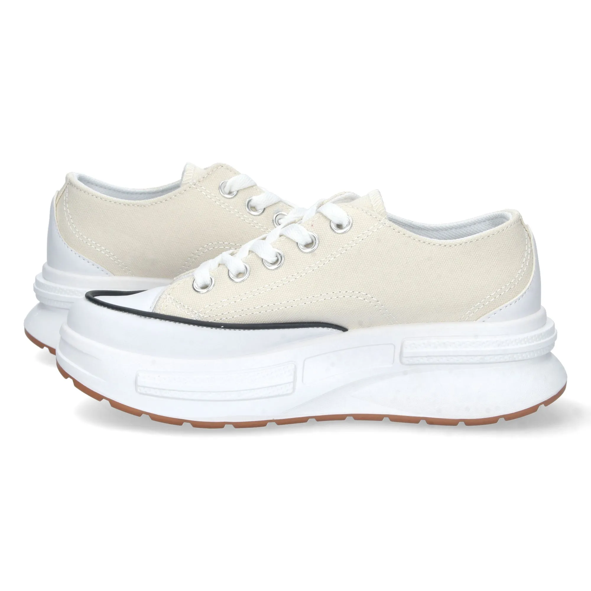 ZAPATILLA PLATAFORMA LONA MUJER COLOR BEIGE HB0361