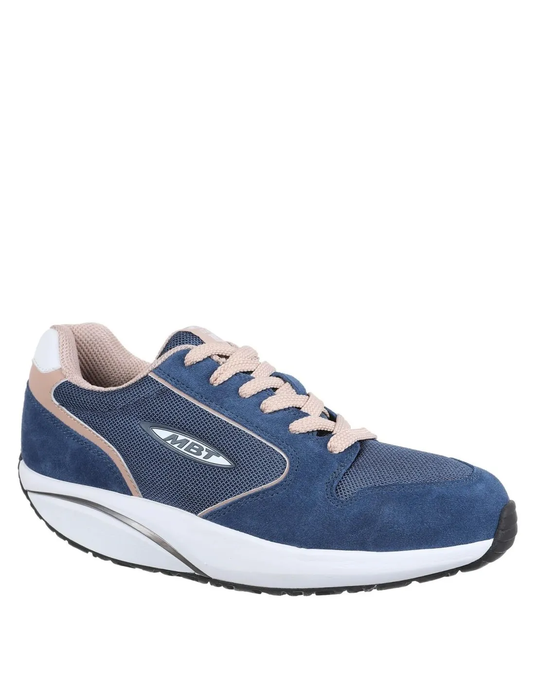 Zapatilla suela curva para hombre azul MBT