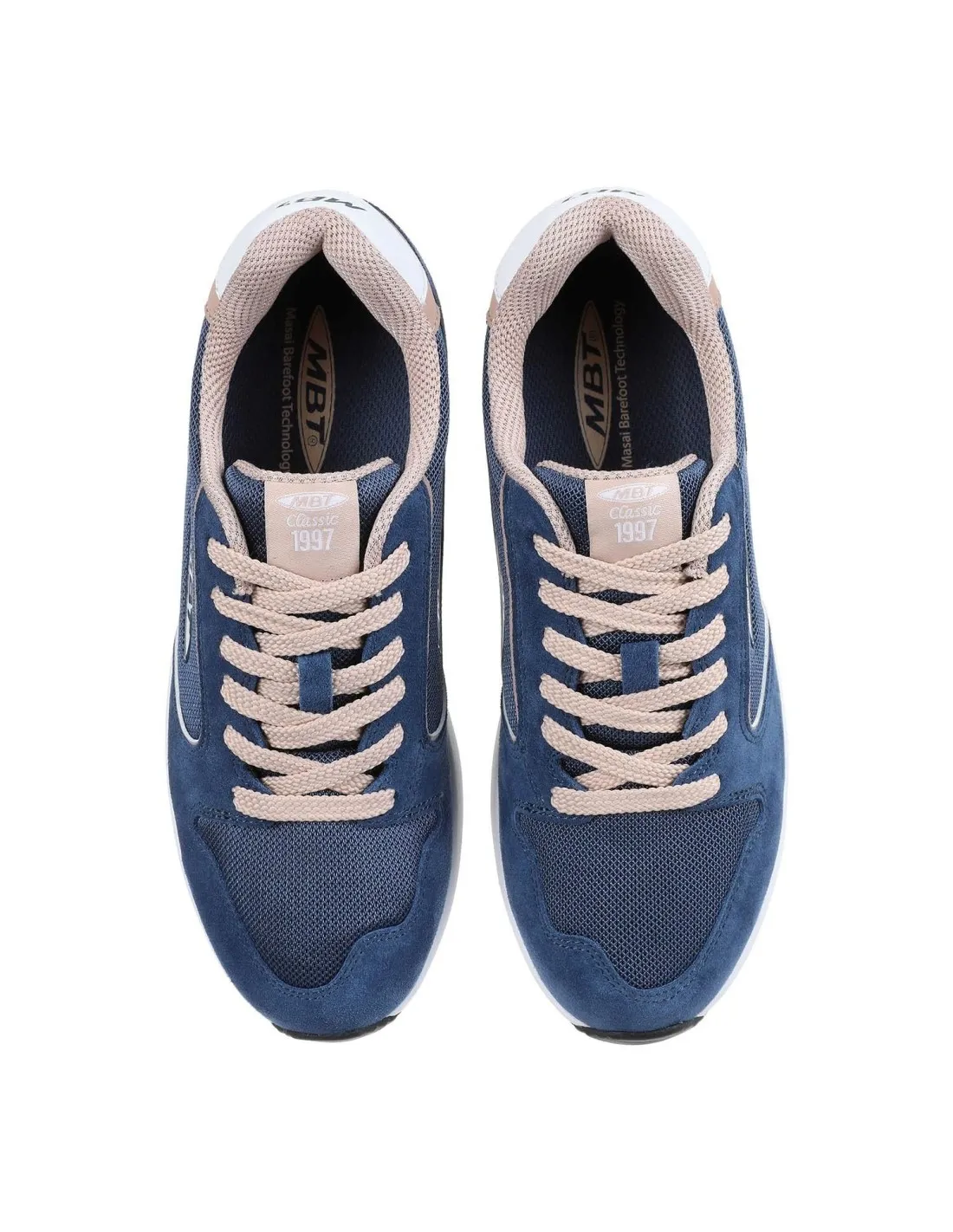 Zapatilla suela curva para hombre azul MBT