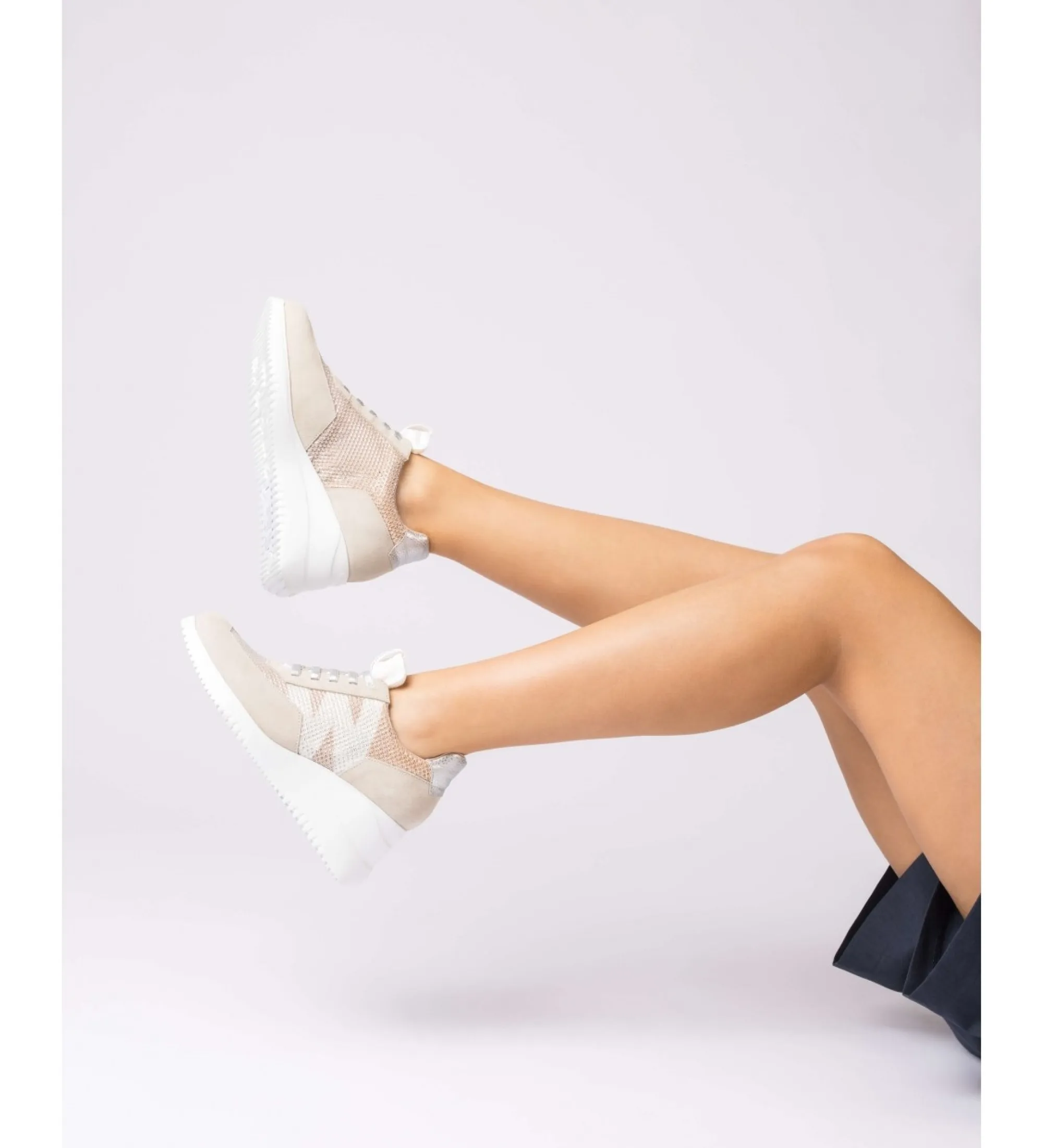 Zapatillas de piel Dallas beige