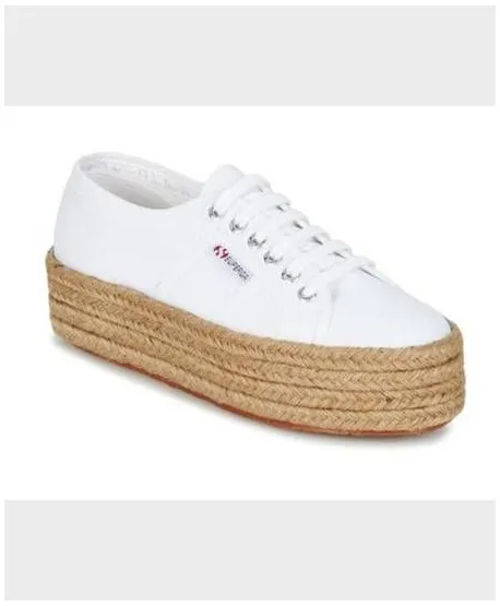 Zapatillas SUPERGA Plataforma Alpargatas Blancas Chica Mujer