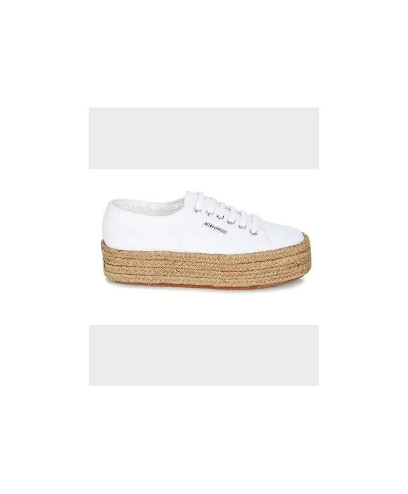 Zapatillas SUPERGA Plataforma Alpargatas Blancas Chica Mujer