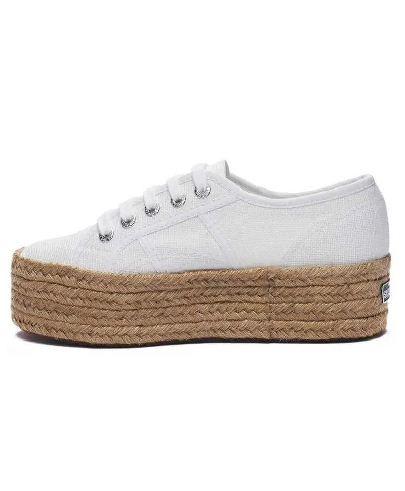 Zapatillas SUPERGA Plataforma Alpargatas Blancas Chica Mujer