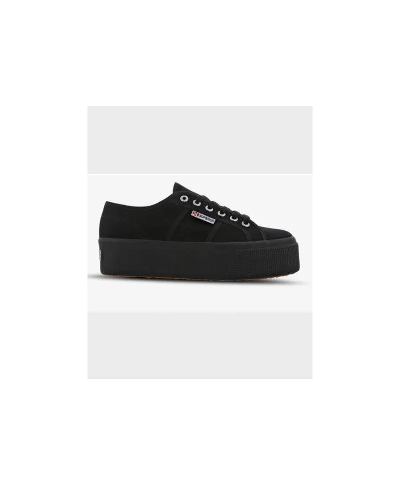 Zapatillas SUPERGA Plataforma Doble Negras Chica Mujer