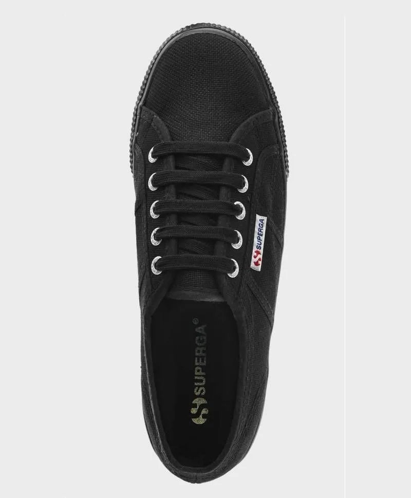 Zapatillas SUPERGA Plataforma Doble Negras Chica Mujer
