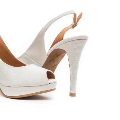 Zapato fiesta plataforma brillo blanco