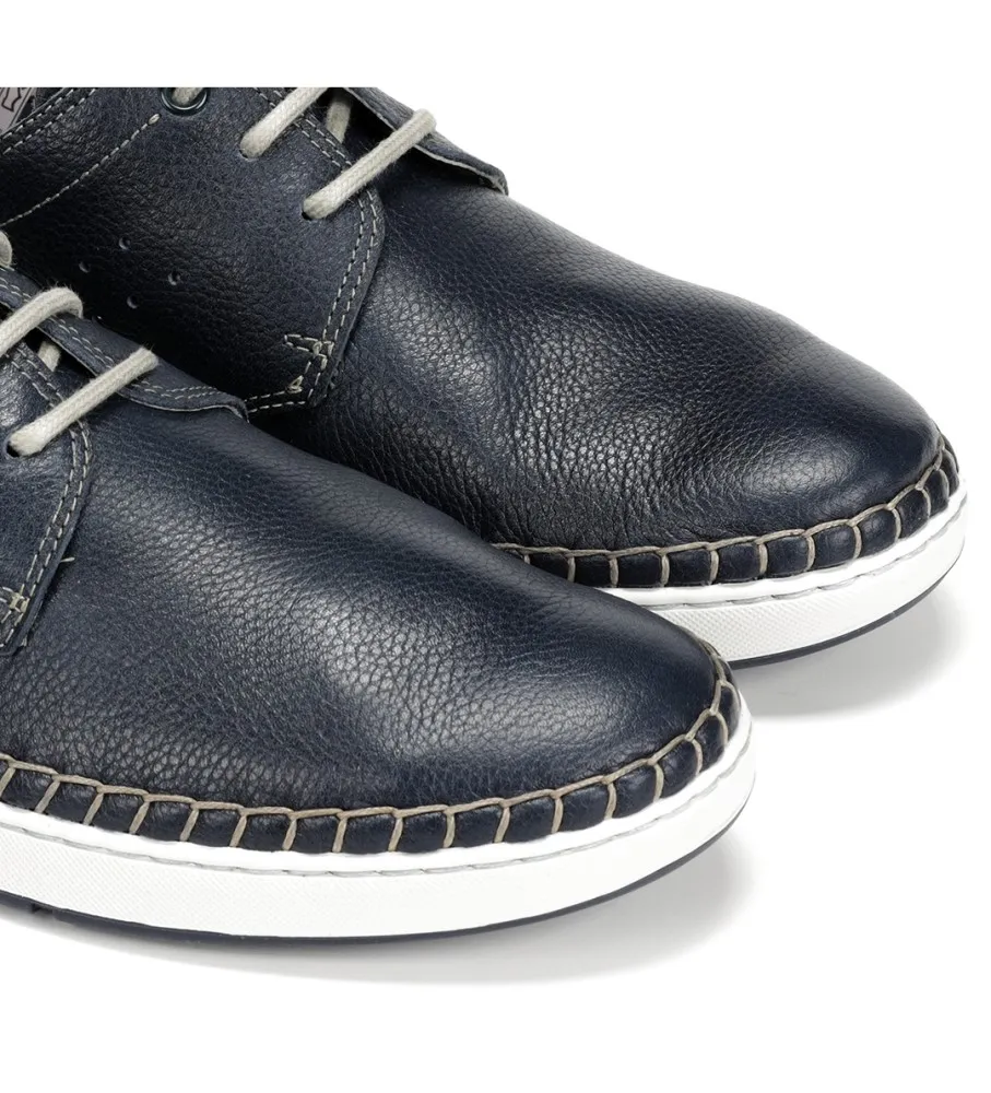 Zapatos de piel F1715 Azul oscuro
