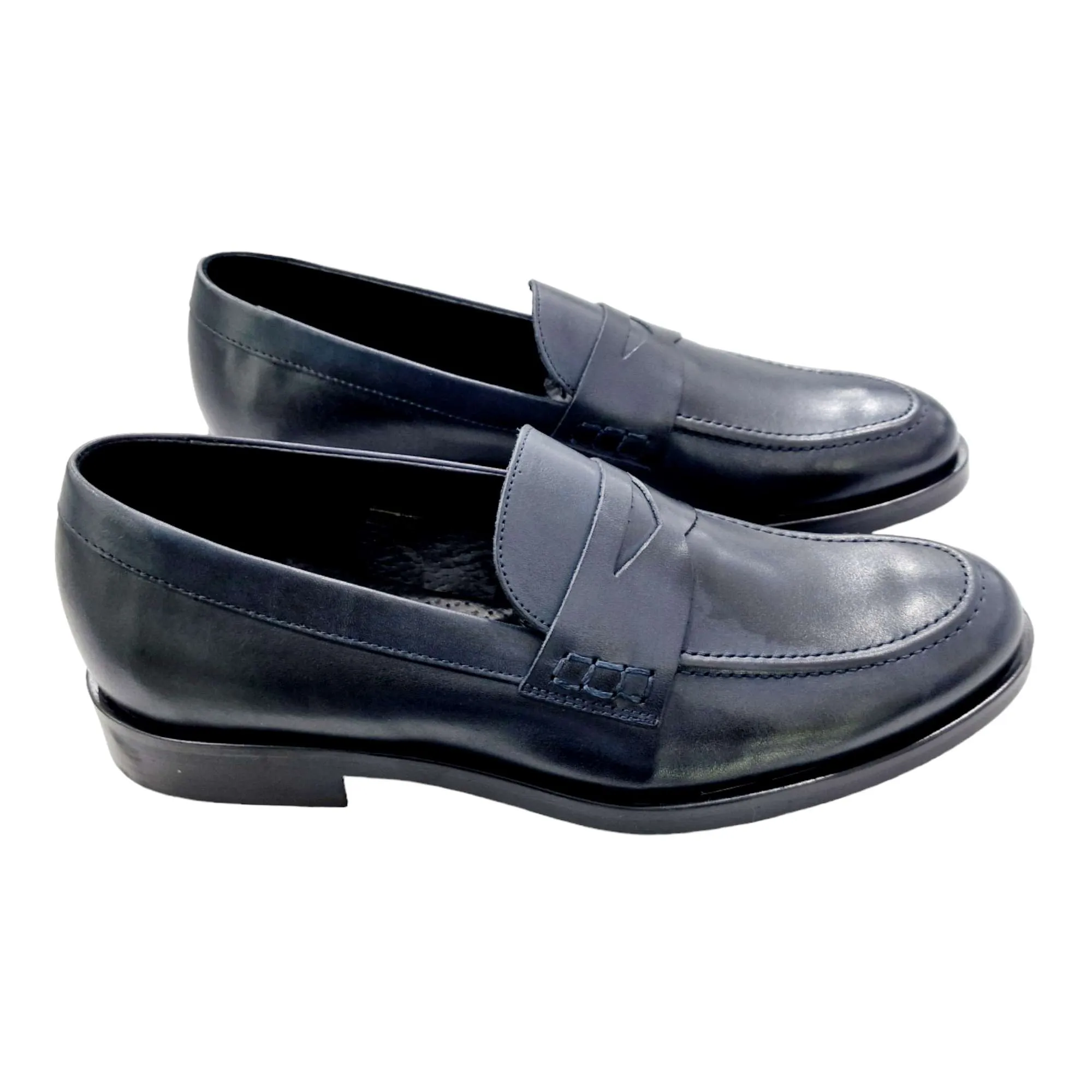 ZAPATOS MOCASÍN HOMBRE CLÁSICOS PIEL AZUL