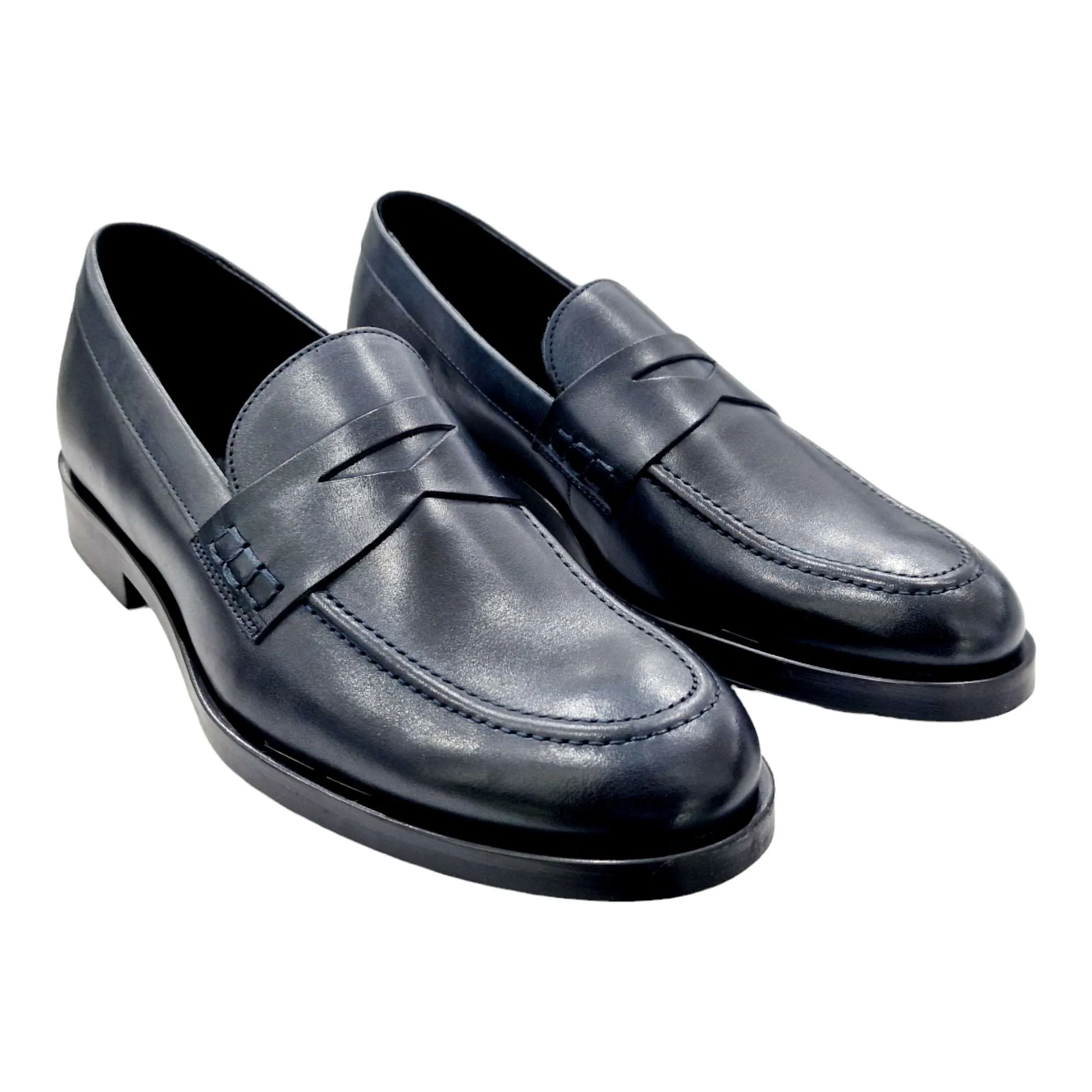 ZAPATOS MOCASÍN HOMBRE CLÁSICOS PIEL AZUL