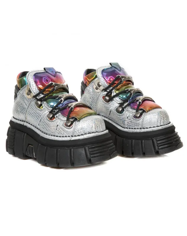 Zapatos plataforma newrock multicolor gris