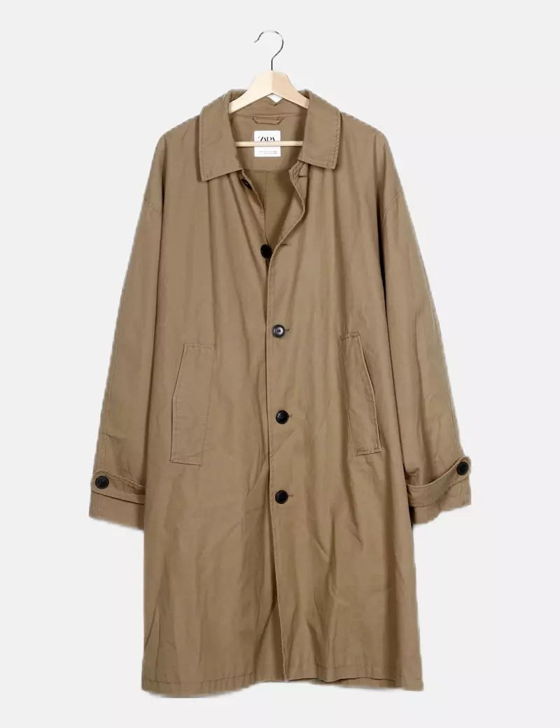 Zara Gabardina verde casual