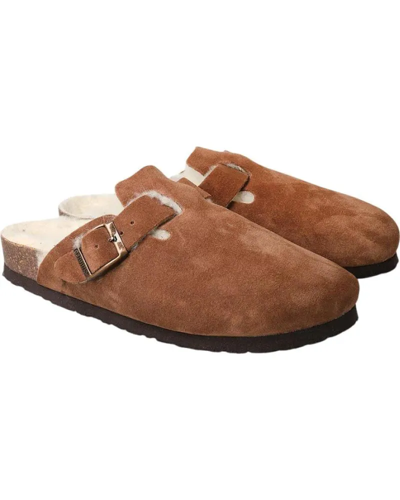 Zuecos GENUINS  de Mujer RIVA VELOUR WOOL G105938  MARRóN